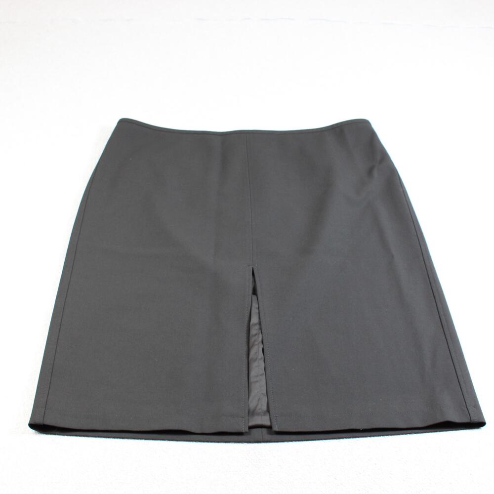 J Crew Skirt Womens 22 Black Knee Length Slit Carreman Office Quiet Luxury